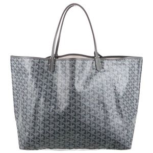 GOYARD St Louis GM Goyardine Canvas and Leather Shoulder Tote Bag - Gray